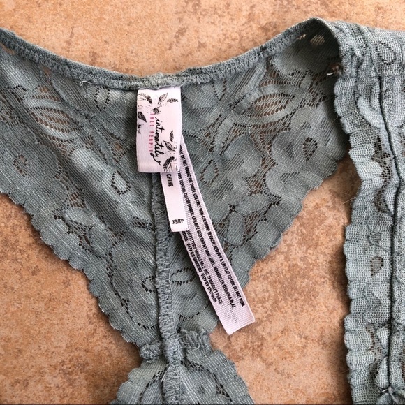 Free People Galloon Racerback Bralette Blue - Picture 5 of 7